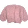 Mohair Bomber Cardigan in Antique Pink