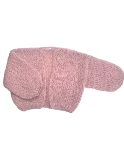 Mohair Bomber Cardigan in Antique Pink