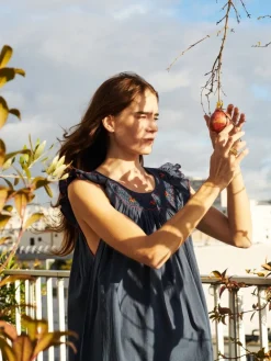 Mona Night Dress in Navy