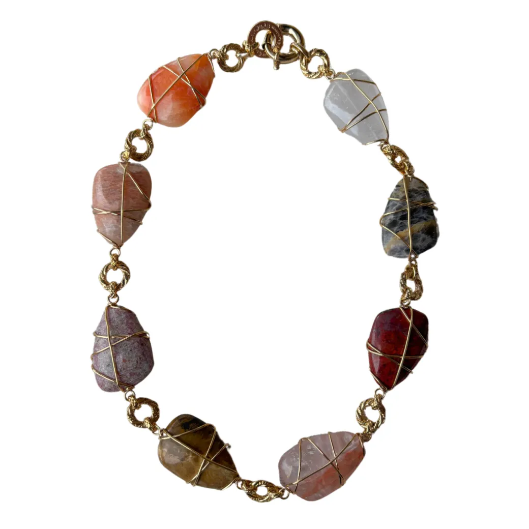 Multi Rainbow Stone Necklace