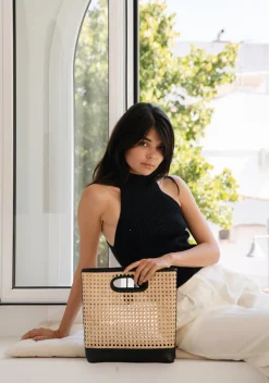 Nell Handbag in Black Rattan