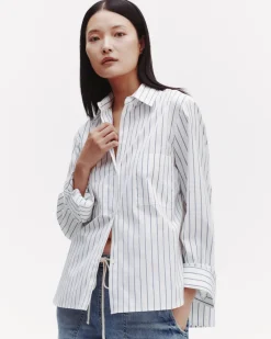 Next Morning Shirt in White and Blue Stripe