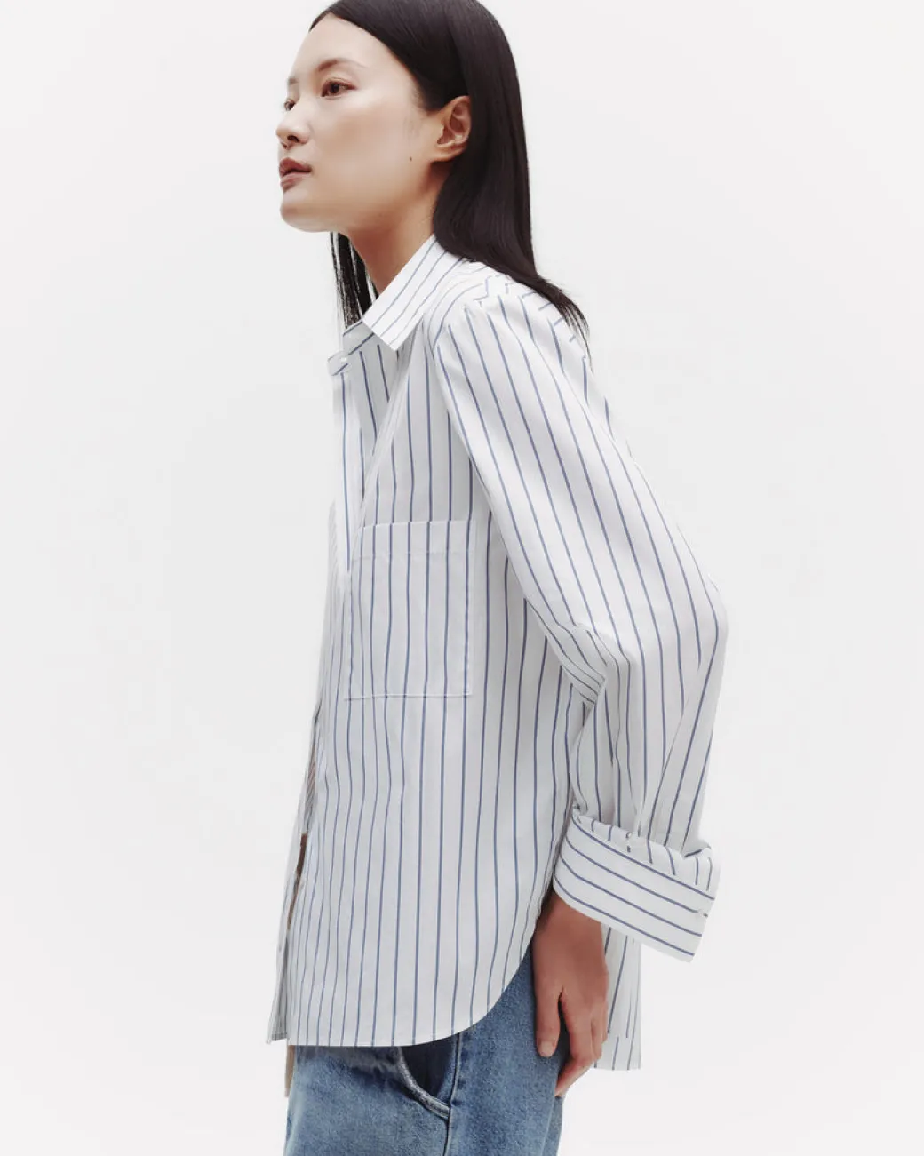 Next Morning Shirt in White and Blue Stripe