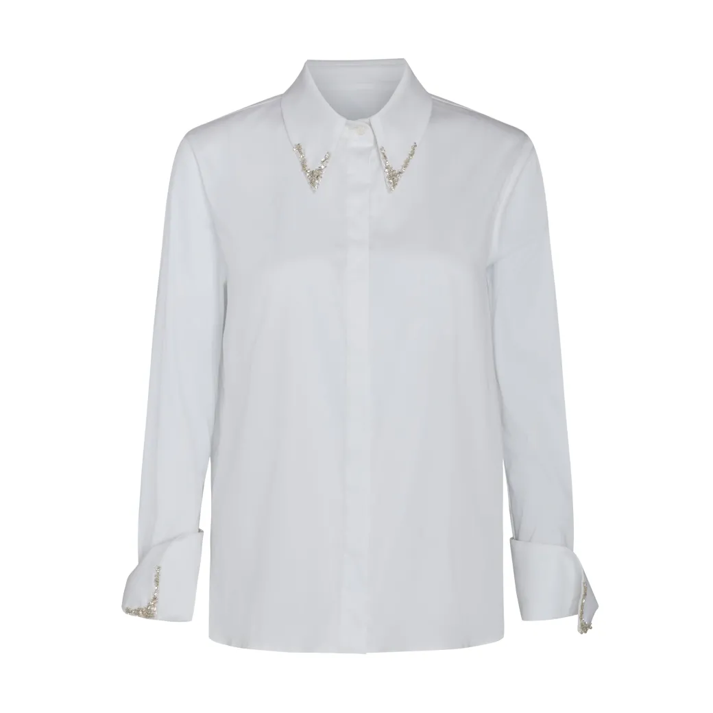 Object of Affection Crystal Cuff Top in White