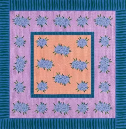 Oleander Lilac Peach Square Tablecloth