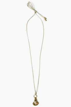 Pearl in Shell Corded Necklace in Yellow Gold