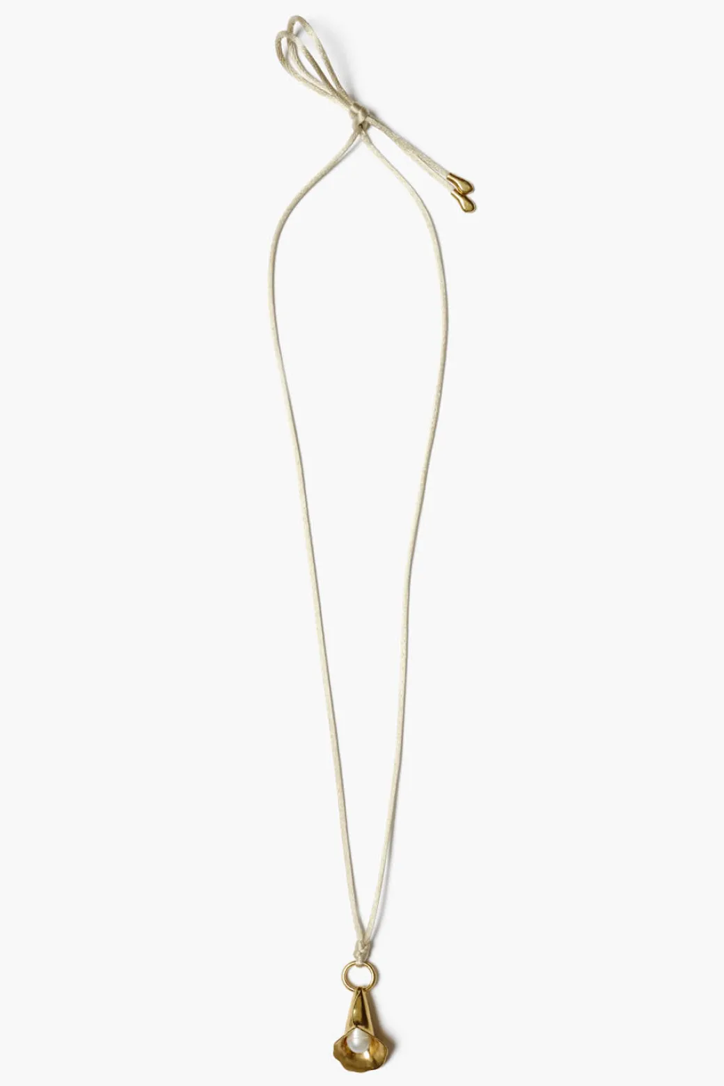 Pearl in Shell Corded Necklace in Yellow Gold