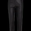 5 Pocket Straight Leg Leather Pants in Black