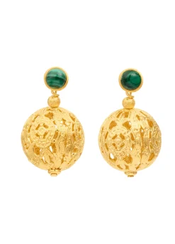 Renaissance Earrings in Malachite