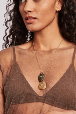 River Quartz Necklace with Diamond