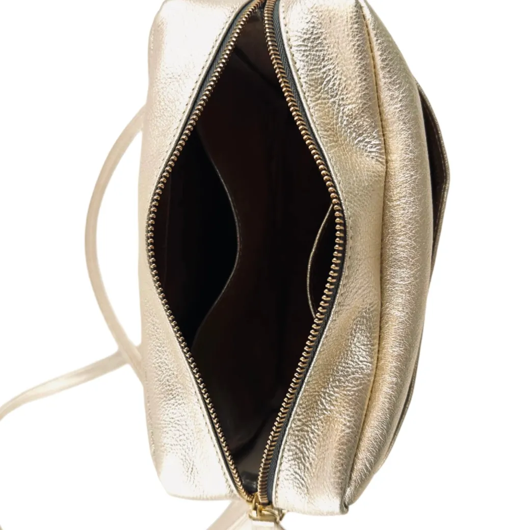 Rome Crossbody in Champagne Metallic