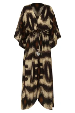 San Cipriano Martellato Silk Tunic in Brown Ikat