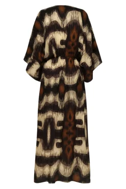 San Cipriano Martellato Silk Tunic in Brown Ikat
