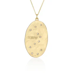 Scorpio Astrology Necklace in Yellow Gold