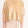 Shimmer Sequin Boy Shirt in Goldy