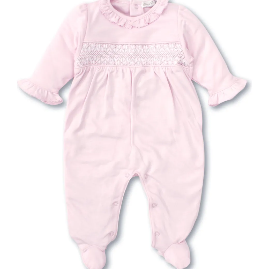 Smocked Footie Onesie in Pink