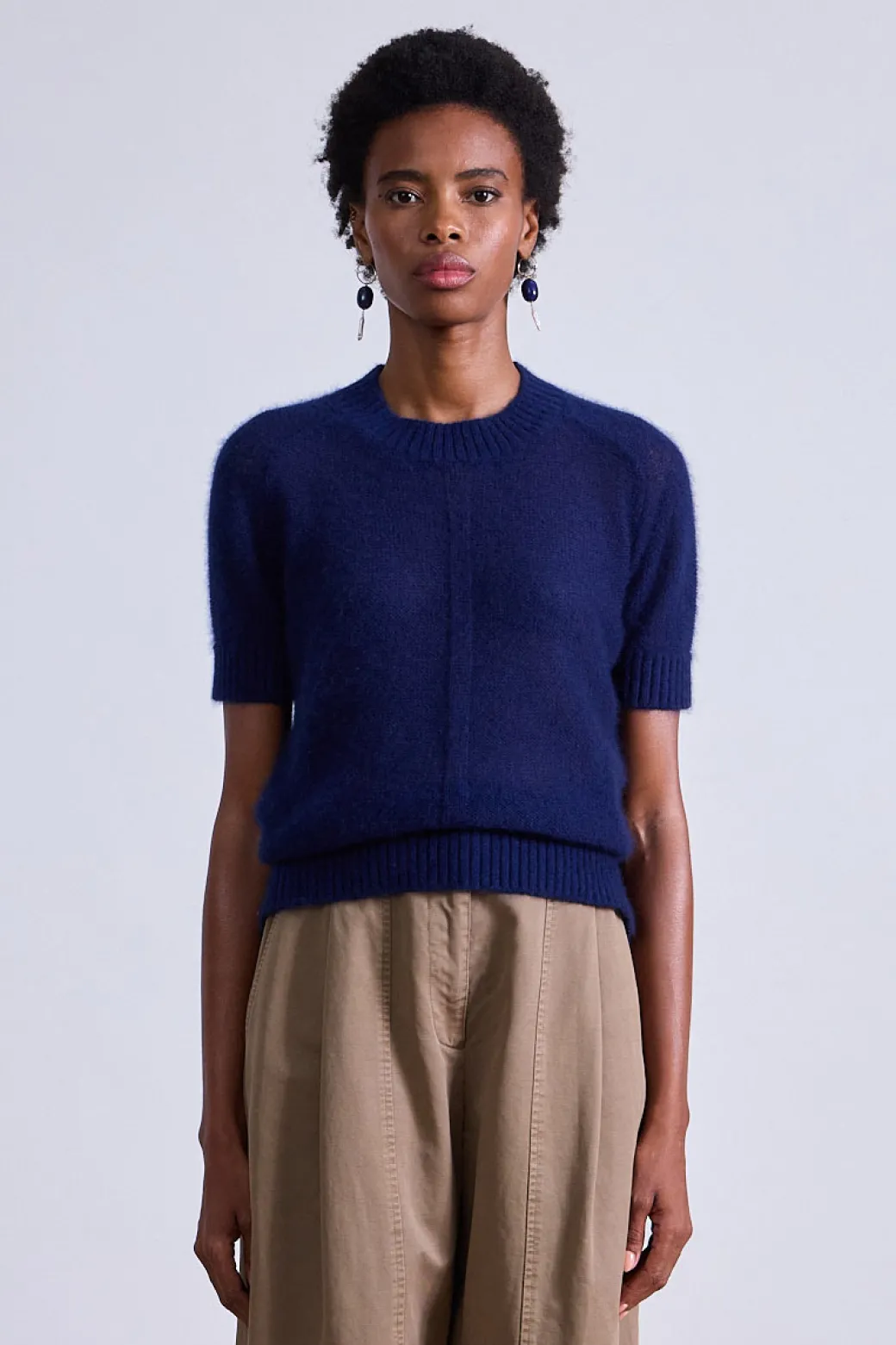 Softest Silk Cashmere Tee in Navy