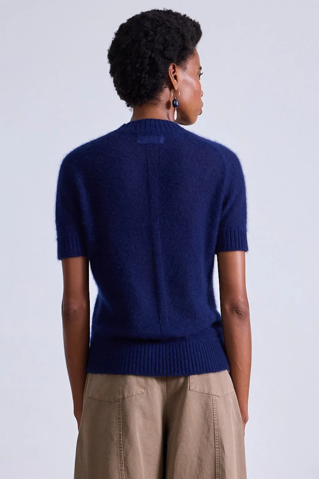 Softest Silk Cashmere Tee in Navy