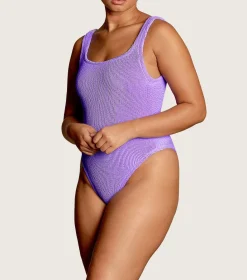 Square Neck Swimsuit in Lilac