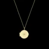 Star Set Diamond Round Locket in Yellow Gold
