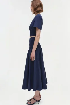 Stella Pleated Skirt in Midnight