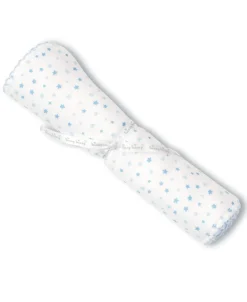 Superstar Burp Cloth in White and Light Blue