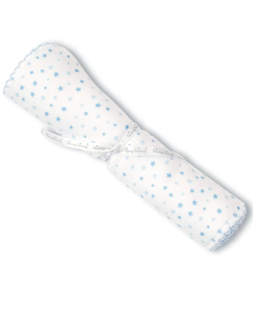 Superstar Burp Cloth in White and Light Blue