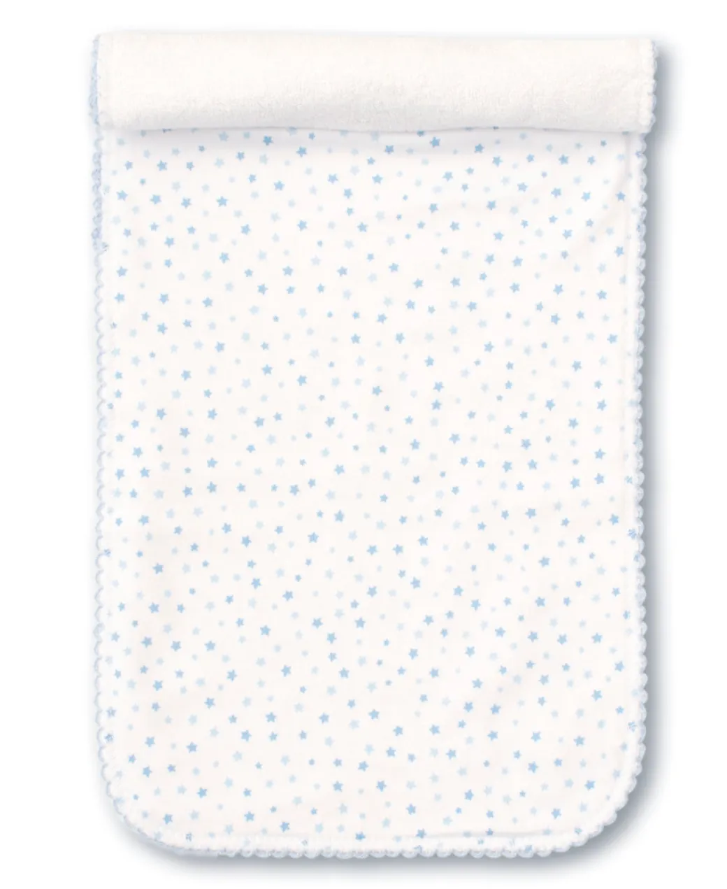 Superstar Burp Cloth in White and Light Blue