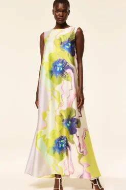 Sylvie Dress in Marble Flora