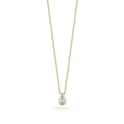 Taylor Elaine Diamond Pear Necklace in Yellow Gold