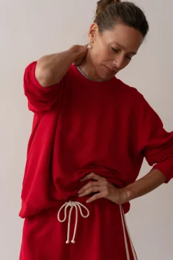 The Eco-Terry Crewneck in Bell Pepper