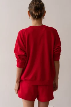 The Eco-Terry Crewneck in Bell Pepper