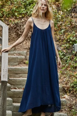 Tulum Gauze Maxi Dress in Pacific