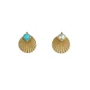 Turquoise and Moonstone Infinite Light Studs in Yellow Gold