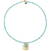 Turquoise Necklace with Shell and Turquoise Charm