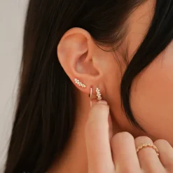 Vivian Lily Diamond Climber Earring in Yellow Gold