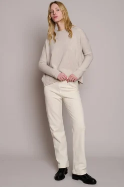 Wide Cashmere Pullover in Sweatshirt Grey