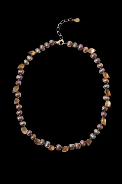 Willa Necklace in Taupe Pearl Mix