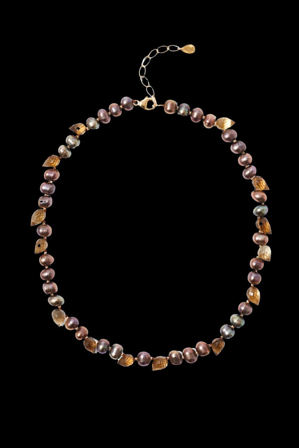 Willa Necklace in Taupe Pearl Mix