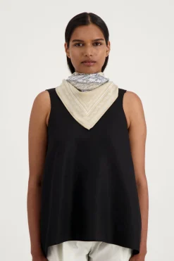 World Map Square Scarf in Natural