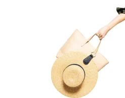 Woven Leather Hat Clip in Black